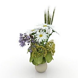 Vase Fleurs modèle 3D
