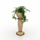 Stojący klasyczny wazon z rośliną