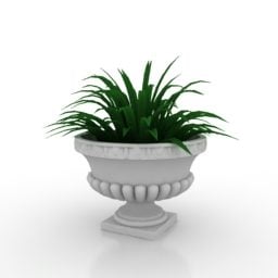 Home Porseleinen Vaas Plant 3d-model