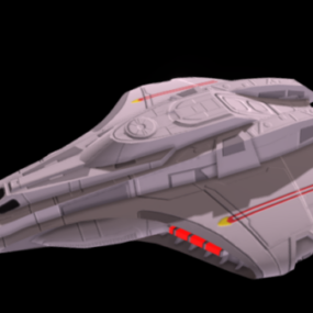 Modelo 3d de nave espacial de ciencia ficción Venture