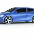 Niebieski samochód Volkswagen Scirocco