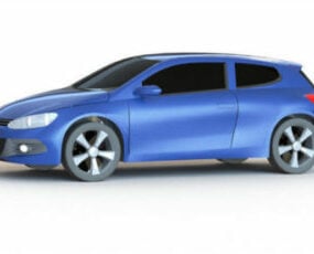 Modelo 3d do carro azul Volkswagen Scirocco