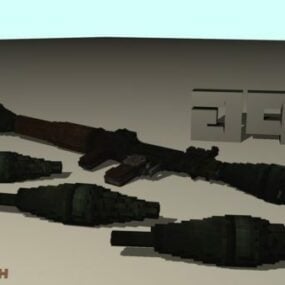 Voxel Rpg Gun Weapon 3d model