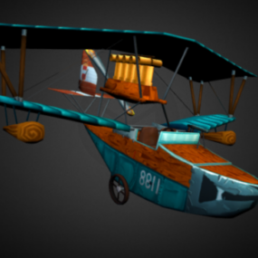 버려진된 비행기 추락 3d 모델