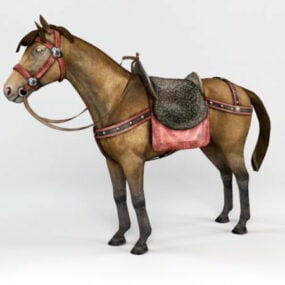 Modelo 3d de sela de cavalo de guerra animal