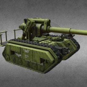 Model 3d Model Tank Perang Warhammer Basilisk