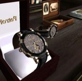 Luxury Wrist Watch With Box 3d model