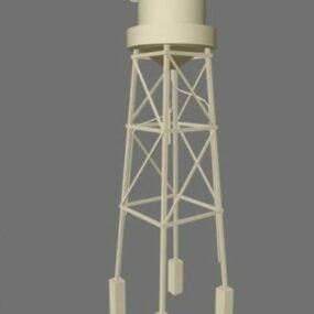 Modello 3d della torre dell'acqua in metallo
