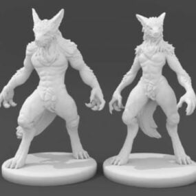 3D model herní postavy vlkodlaka