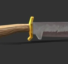 3D model bitevní zbraně s bílým nožem