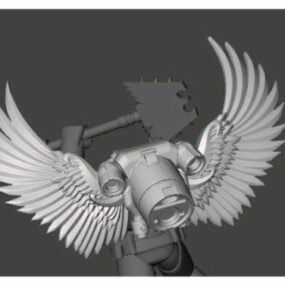 Flügelfigur-Skulptur 3D-Modell
