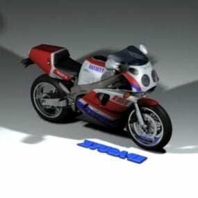 スポーツバイク赤塗装3Dモデル