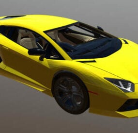 Κίτρινο τρισδιάστατο μοντέλο Lamborghini Super Car