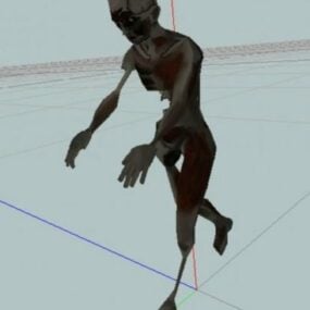 Zombie-hahmon animoitu 3D-malli