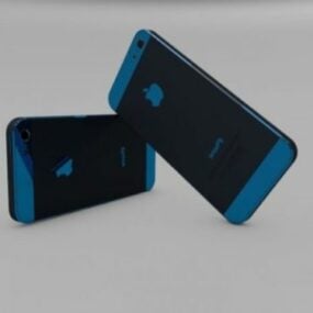 Mẫu điện thoại iPhone 5 màu xanh 3d