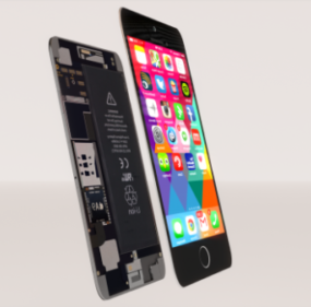 Modello 6d di concetto di Apple Iphone 3s