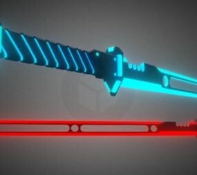 Pukul model 3d Pedang Senjata Tentera Sabre