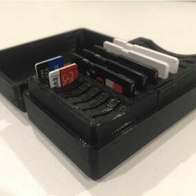 Printable Hinged Sd Card Box 3d model