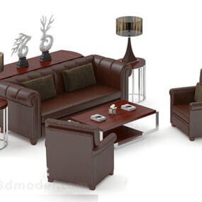 Living Room Sofa Table Set 3d model
