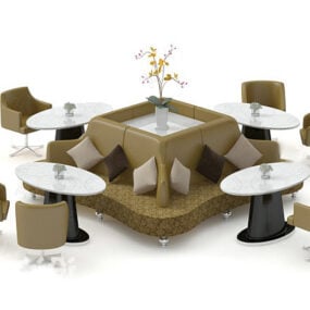 コーヒーレストランのソファの組み合わせ3Dモデル