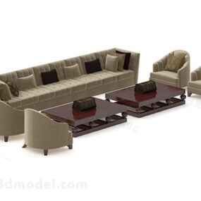 Modelo 3d de móveis combinados de sofá para lounge de hotel