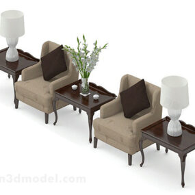 Classic Sofa Table Combination 3d model