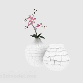 Porcelain Vase Flower Decoration 3d model