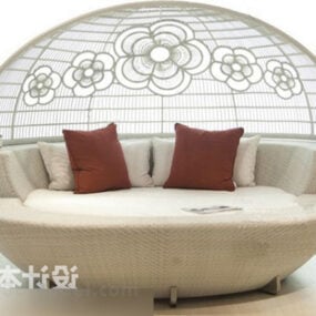 Hotel Guest Round Sofa Furniture 3d model