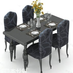 Tavolo da pranzo e sedia in stile di lusso modello 3d