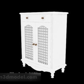 White Paint Shoe Cabinet 3d model