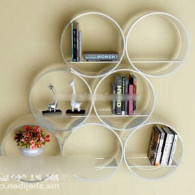 مدل سه بعدی طراحی قفسه کتاب شکل دایره