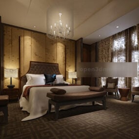 Interior Warm Design Bedroom 3d model
