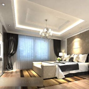 आधुनिक बेडरूम डिज़ाइन 3डी मॉडल