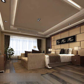Modern Minimalist Bedroom Interior 3d model