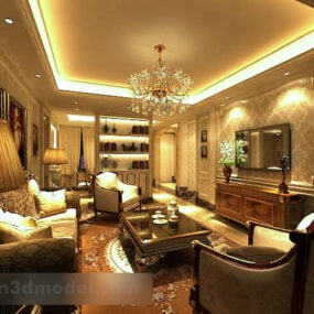 European Style Living Room For Home 3d model