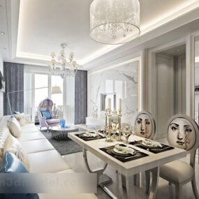 European Modern Living Room Interior 3d model