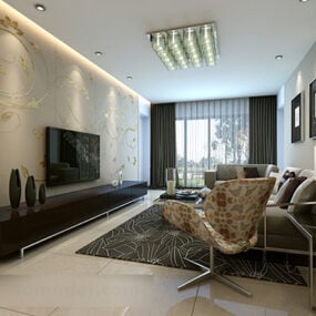 Apartment Minimalist Living Room 3d model