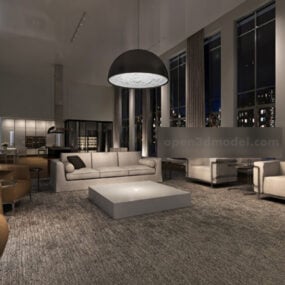 Big House Living Room Interior 3d model