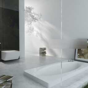 Bathroom White Style Interior 3d model