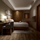 Moderni minimalistisen hotellin makuuhuone