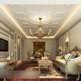 Interior European Living Room 3d model