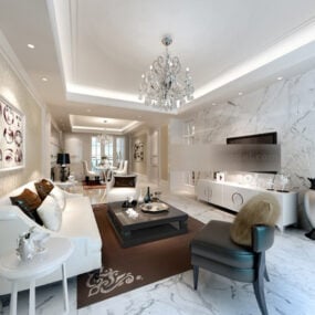 Modern House Living Room Interior 3d model