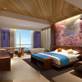 Modern Minimalist Bedroom Interior V1 3d model