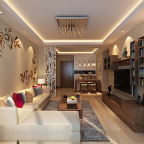 Modern Minimalist Living Room Interior V5 3d model
