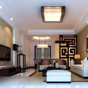 Chinese Style Living Room Interior V2 3d model