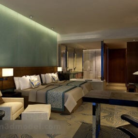 Hotel Standard Room Interior V1 3d-modell