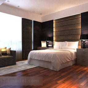 Moderni minimalistinen makuuhuoneen sisustus V2 3d-malli