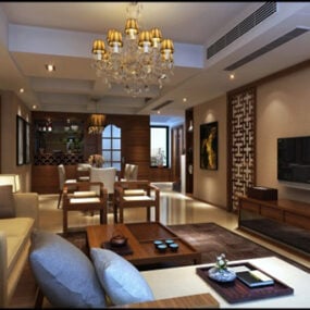 Living Room Free Interior V2 3d model