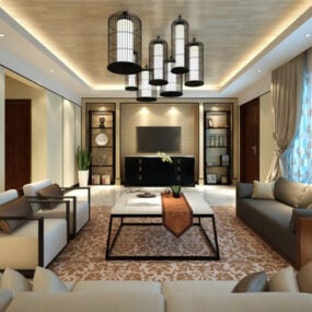 Living Room Free Interior V3 3d model