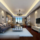 Interiér obývacího pokoje evropského stylu V3